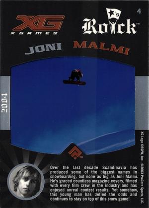 2004 Pro Core Sports X Games - Rock Stars #4 Joni Malmi Back